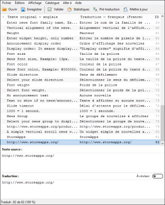 Traduction française pour<br />News Announcement Scroll