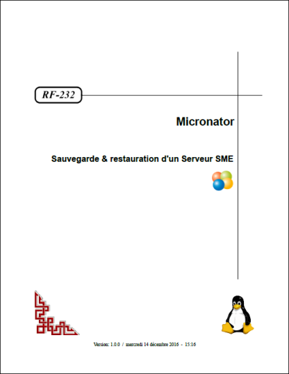 Sauvegarde et restauration <br /> d'un Serveur SME