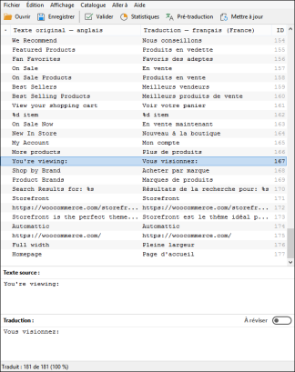 Ecran PoEdit de Storefront V2.3.0