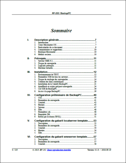 SME & BackupPC: Sommaire p1